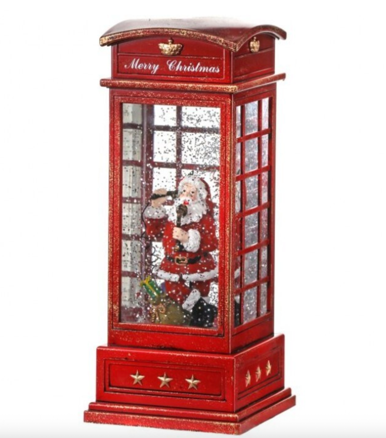 9.5"LED SANTA PHONE BOOTH with USB