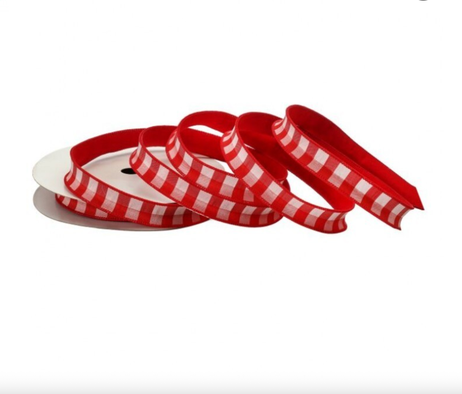 1" WIDE, RED COUNTRY CHECK W/FELT RIBBON