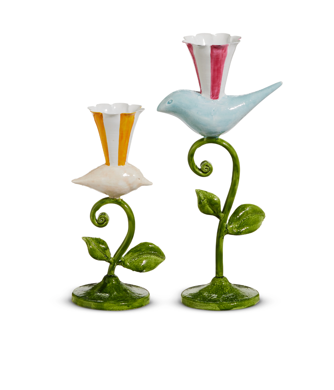 11" Bird on Vine Candlesticks