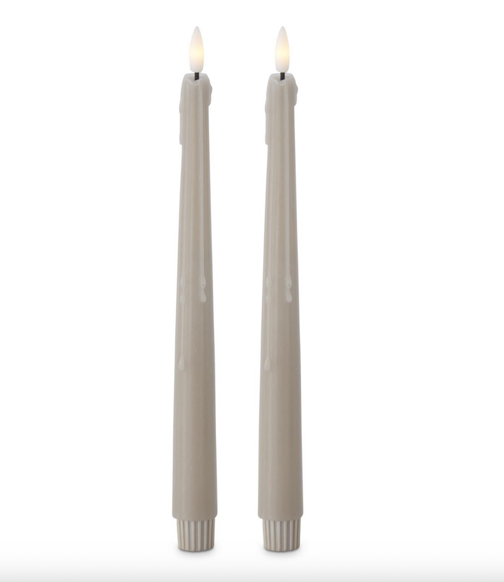 11.5" Light Blue LED Drip Taper Candles Set