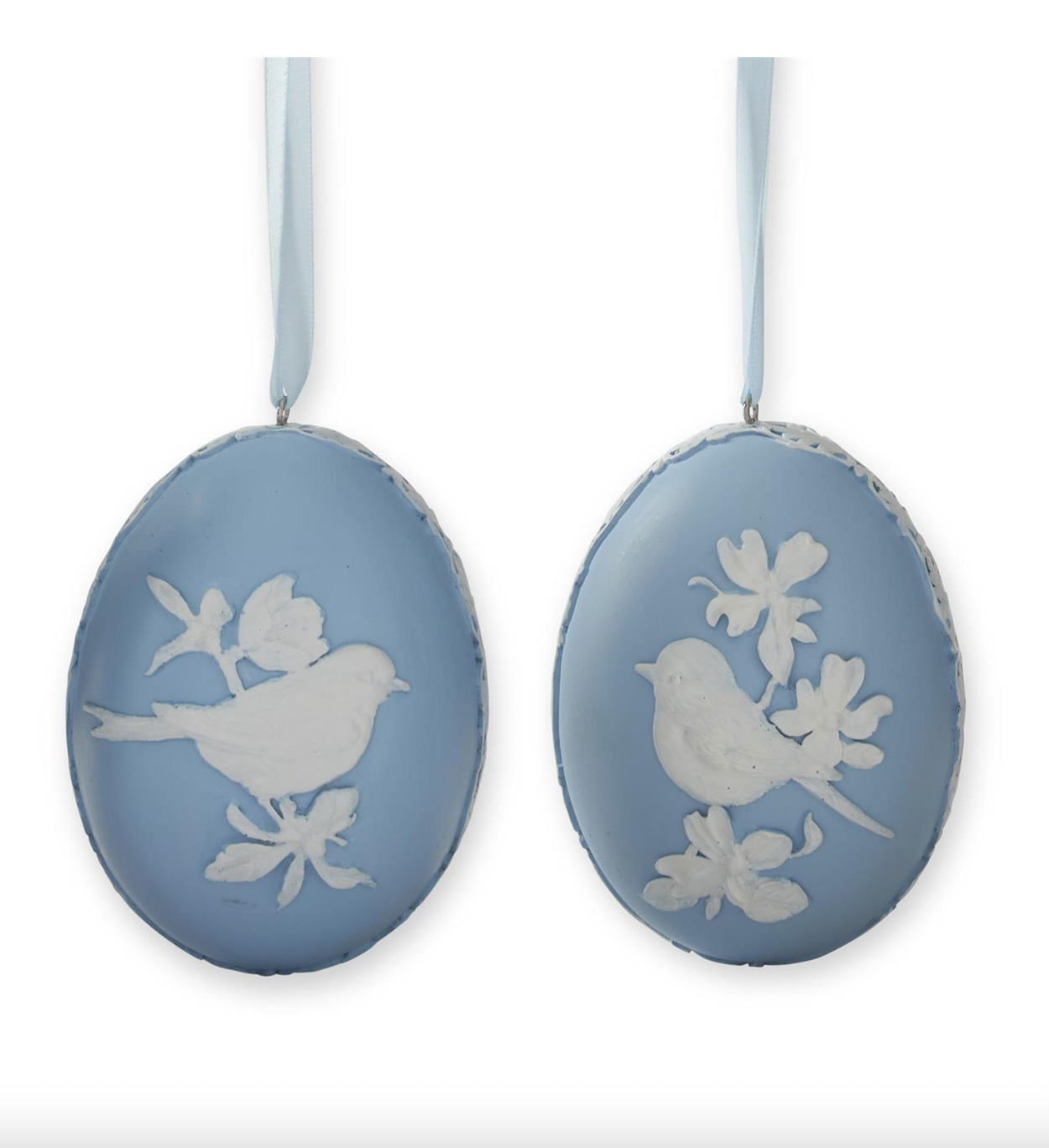 4" Blue & White Resin Easter Eggs (2 Styles)