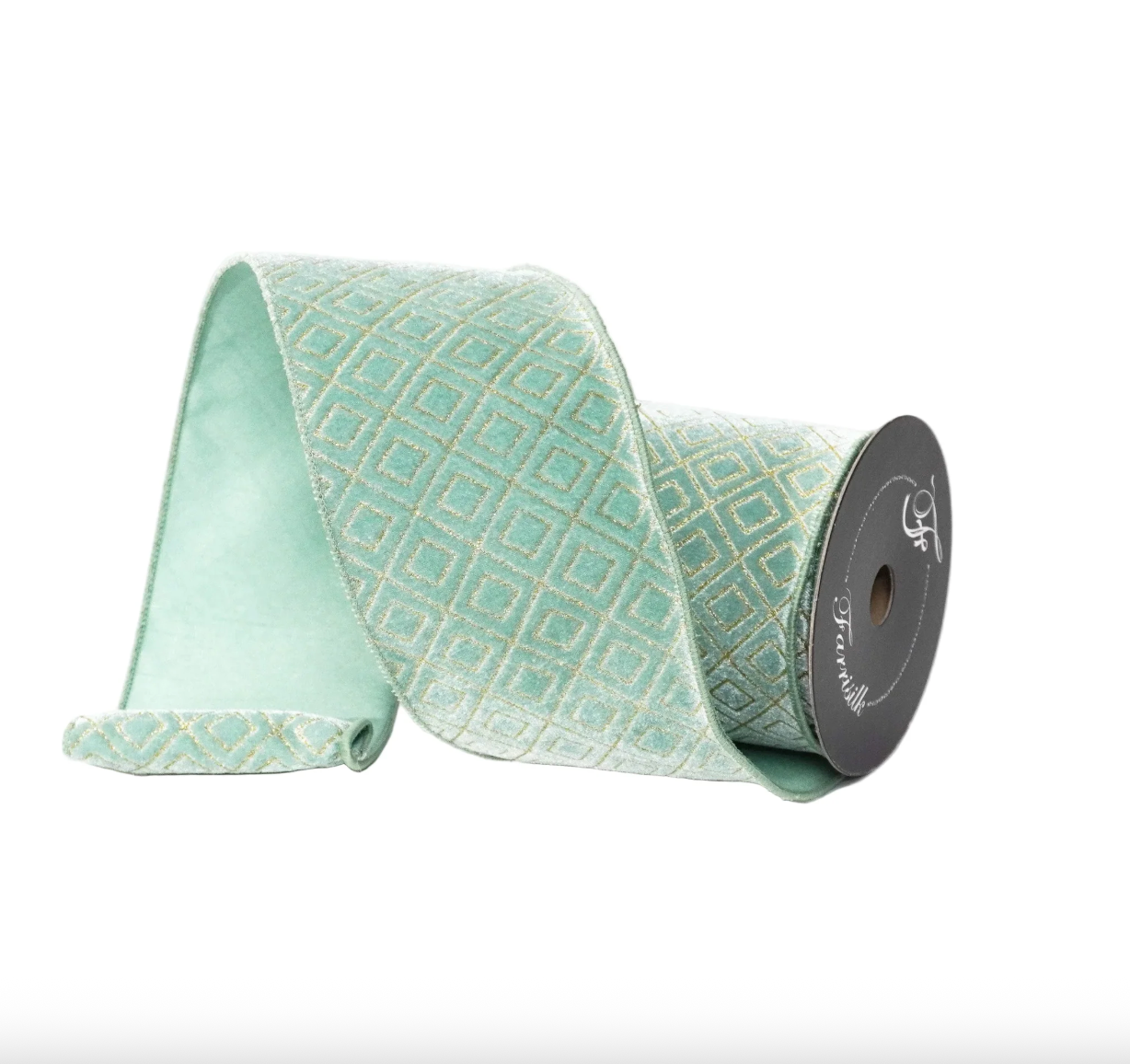 2.5" DEJA VU RIBBON- SOLD BY THE YARD, Seafoam