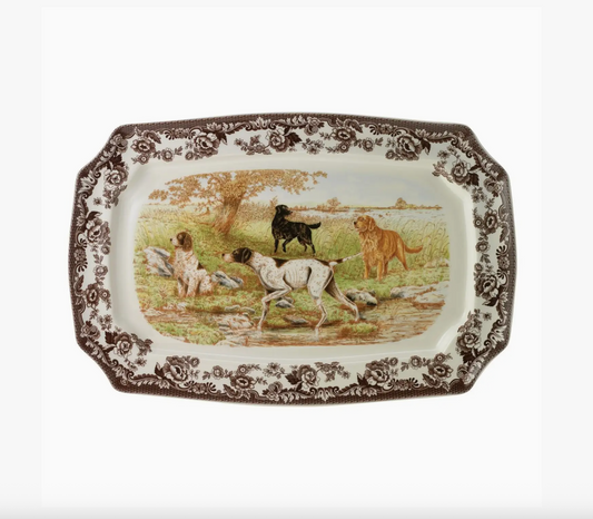 Spode Woodland Rectangular Platter 17.5" (All Dogs)