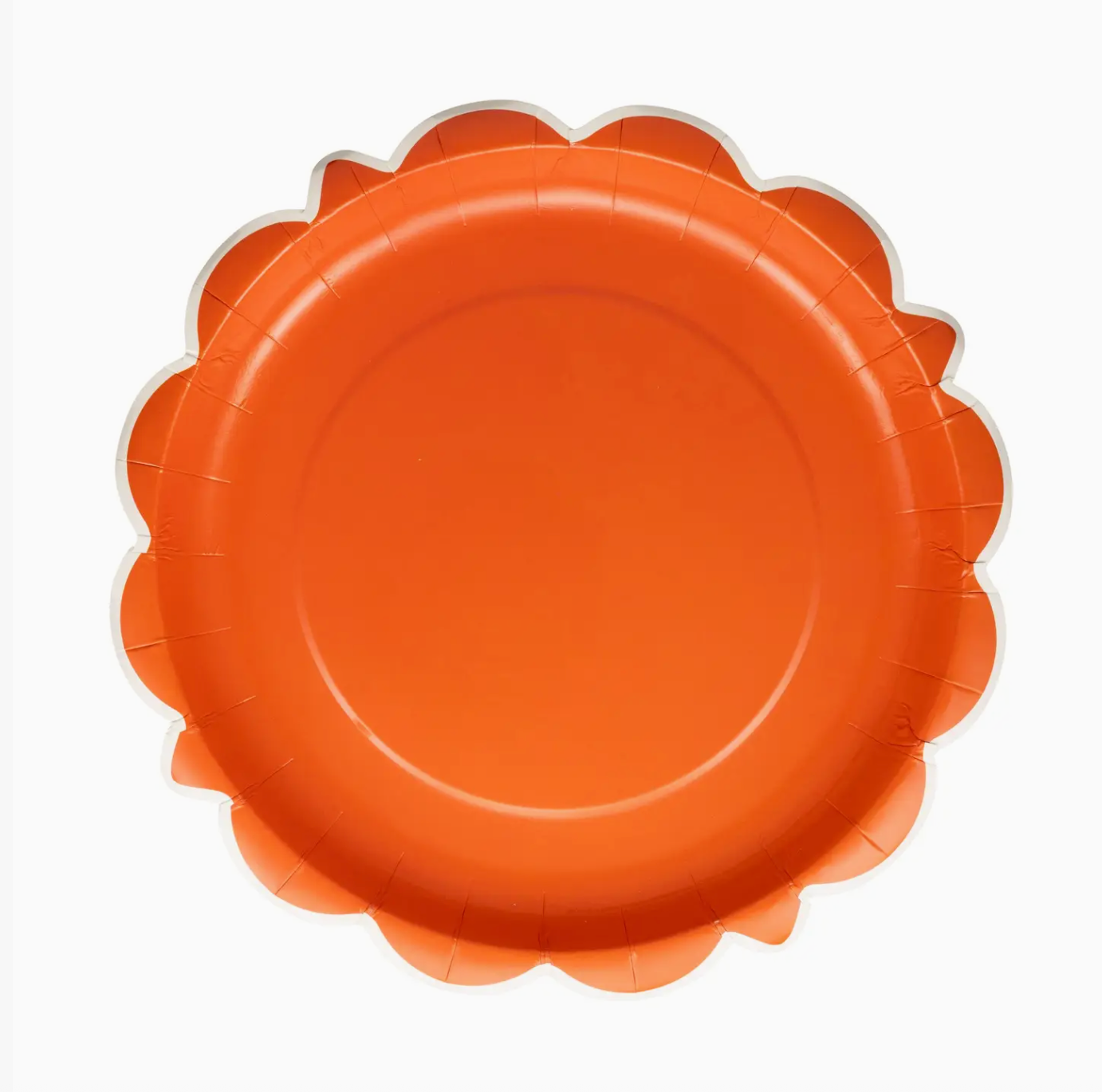 Falloween Rust Scalloped Round 10" Paper Plates (Set of 8)
