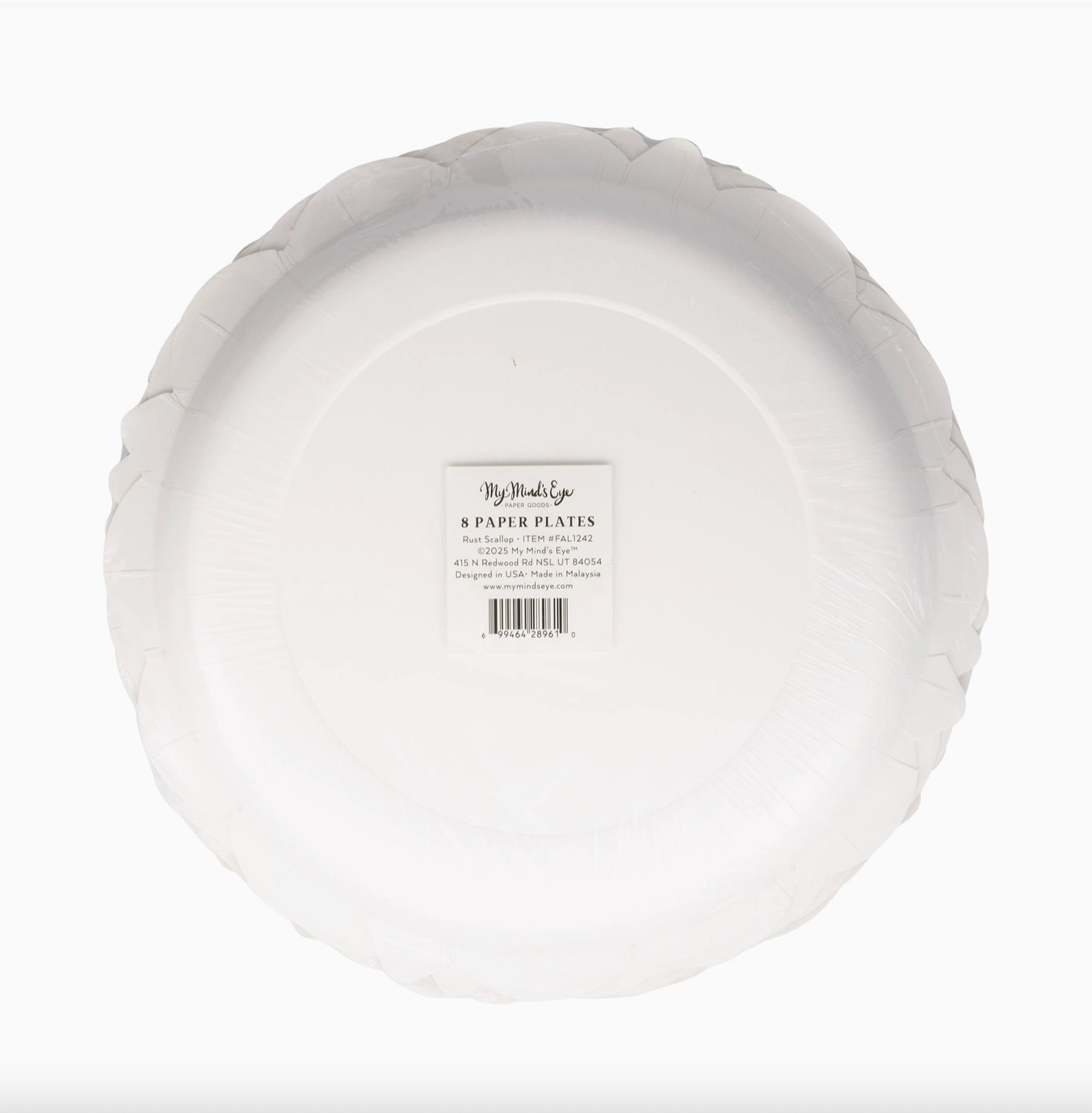 Falloween Rust Scalloped Round 10" Paper Plates (Set of 8)