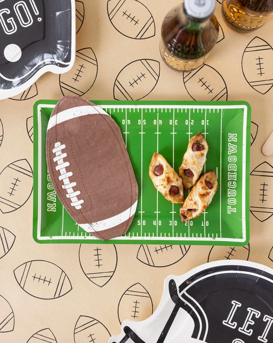 Football Shaped Paper Dinner Napkin (24 Pack)