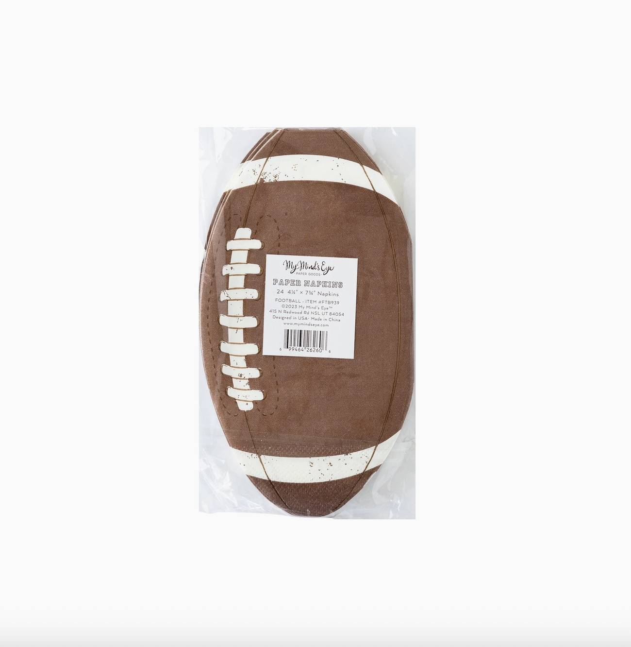 Football Shaped Paper Dinner Napkin (24 Pack)