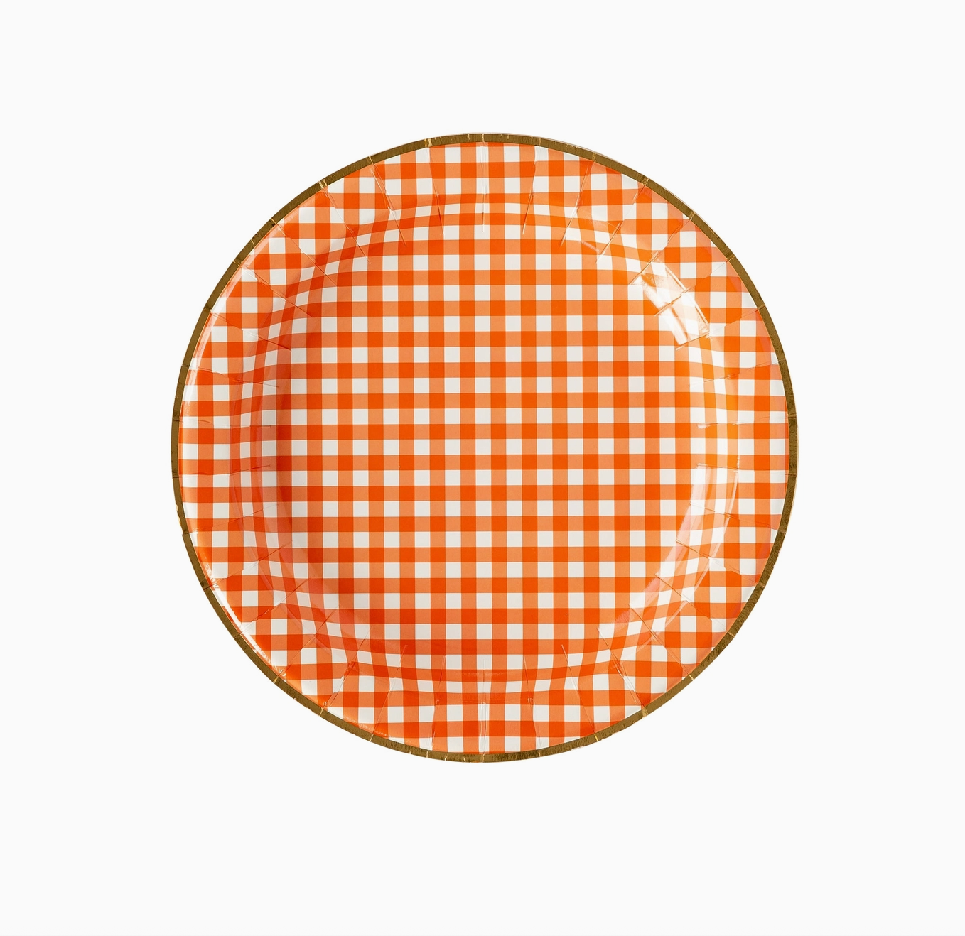 Harvest Orange Gingham Check 11" Plate (Set of 8)