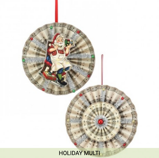 6" VINTAGE MUSIC NOTE PAPER ORNAMENT (DESIGN OPTIONS)
