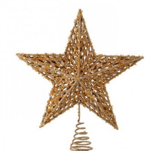 13" CHAMPAGNE GOLD STAR TREE TOPPER