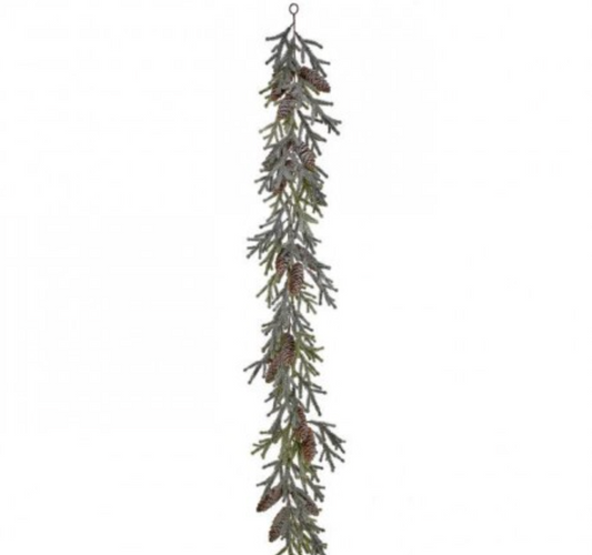 48" MINI SNOWY PINE GARLAND W/CONE