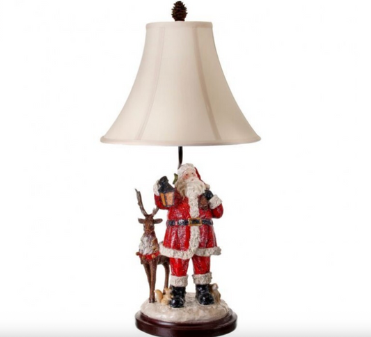 29" SANTA W/FOREST FRIENDS LAMP