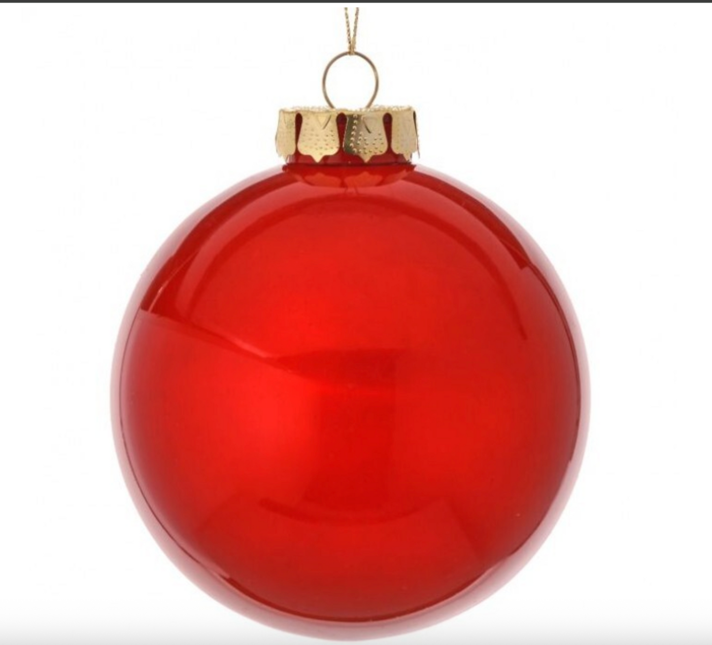 4"-6" "GLASS LOOK" BALL ORNAMENT- RED