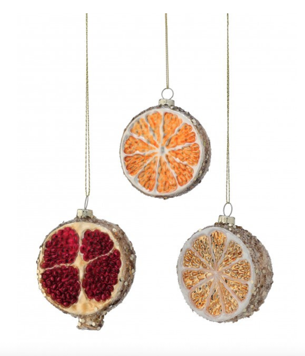 3.5" GLASS SLICED FRUIT ORNAMENT