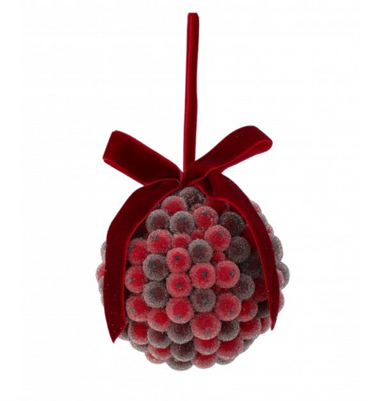 4" BEADED BERRY BALL ORNAMENT (COLOR OPTIONS)