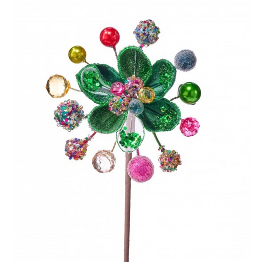 13.5" MULTI JEWELED MINI MAGNOLIA STEM
