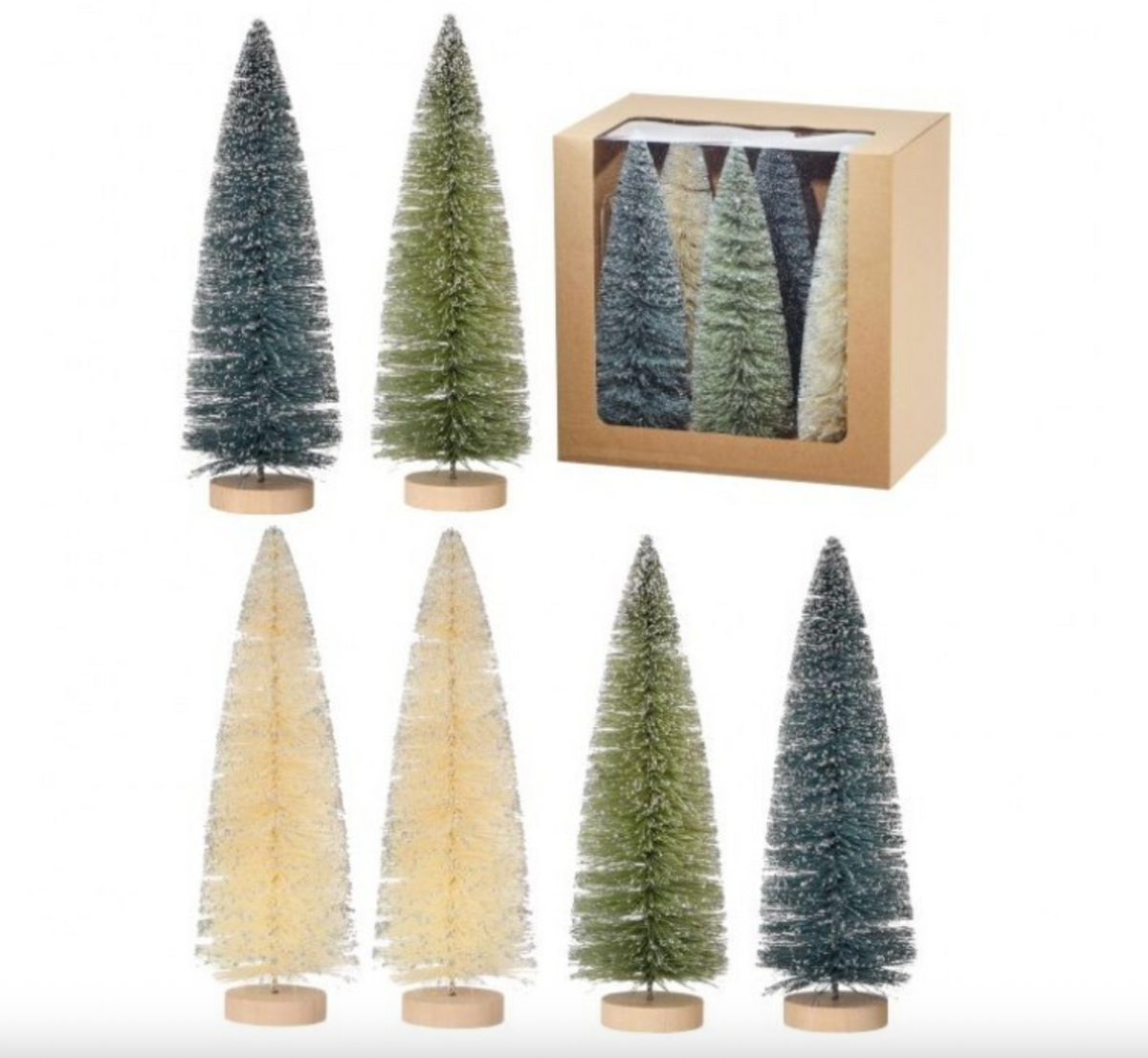 9" WOODLAND GLITTER SISAL TREE
