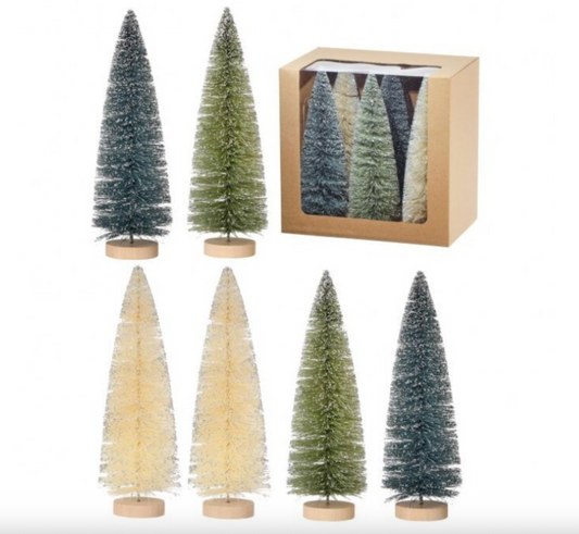 9" WOODLAND GLITTER SISAL TREE