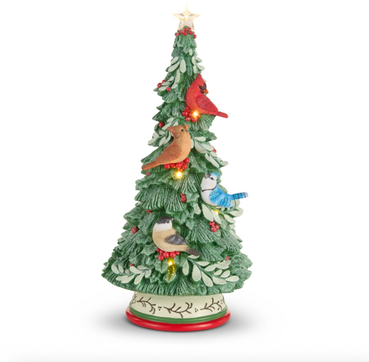 16" Birds on Lighted Christmas Tree