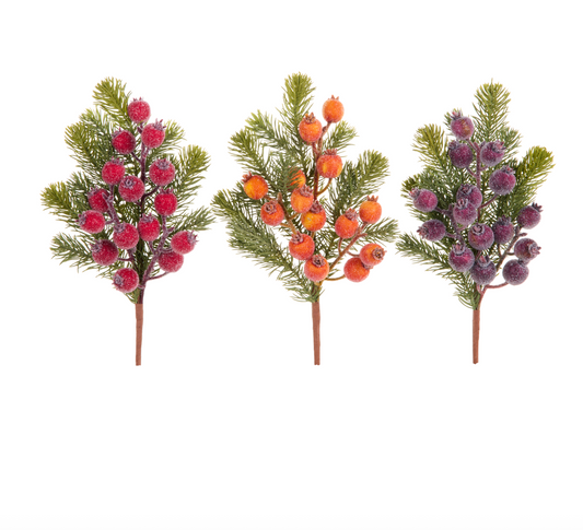 15.5" Iced Berry and Greenery Spray
