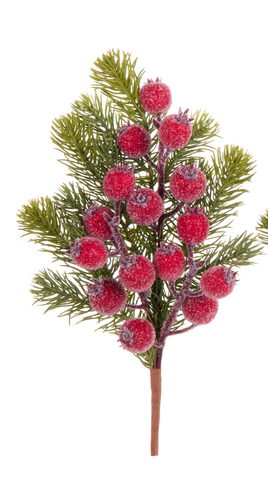 15.5" Iced Berry and Greenery Spray