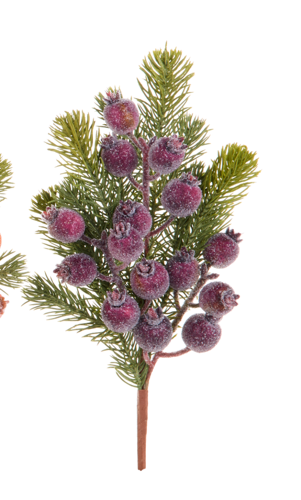 15.5" Iced Berry and Greenery Spray