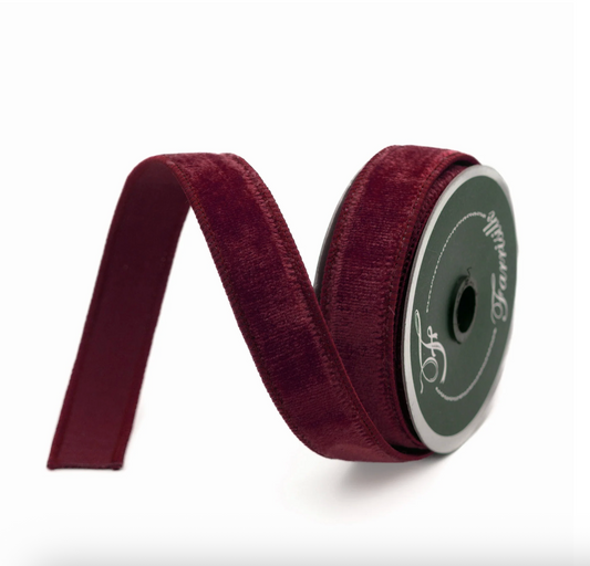 .75" SPRING VELVET- BURGUNDY