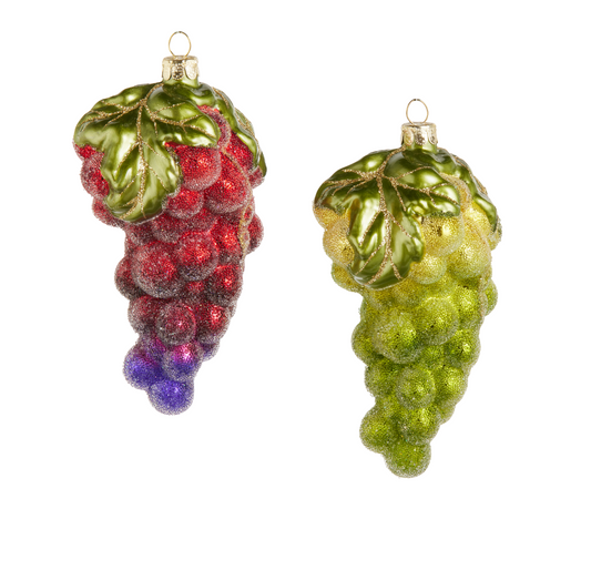 5" Glittered Grape Cluster Ornament