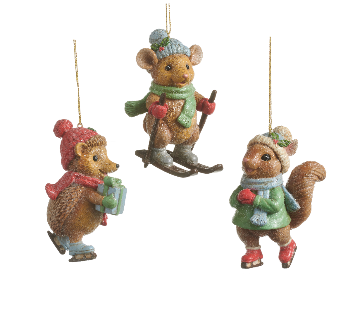 3.75" Skiing Critters Ornament