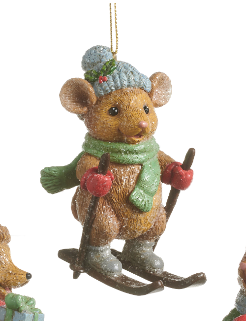 3.75" Skiing Critters Ornament