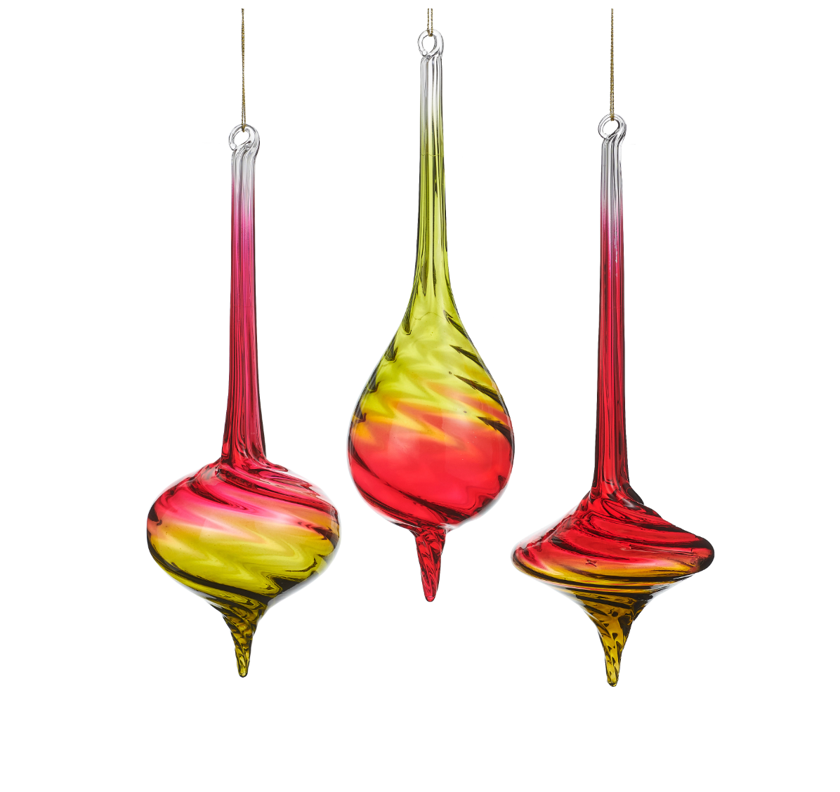 9.5" Red and Green Ombre Finial Ornament