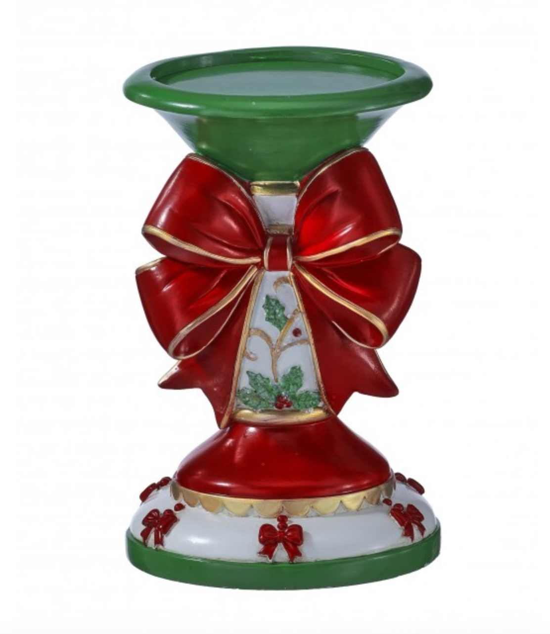 8" RESIN RIBBON BOW CANDLE HOLDER