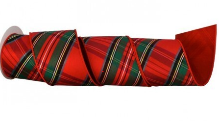 4.5" Diagonal Cut Plaid Dupioni Ribbon