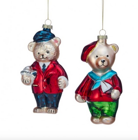 5.5" GLASS BEAR ORNAMENT