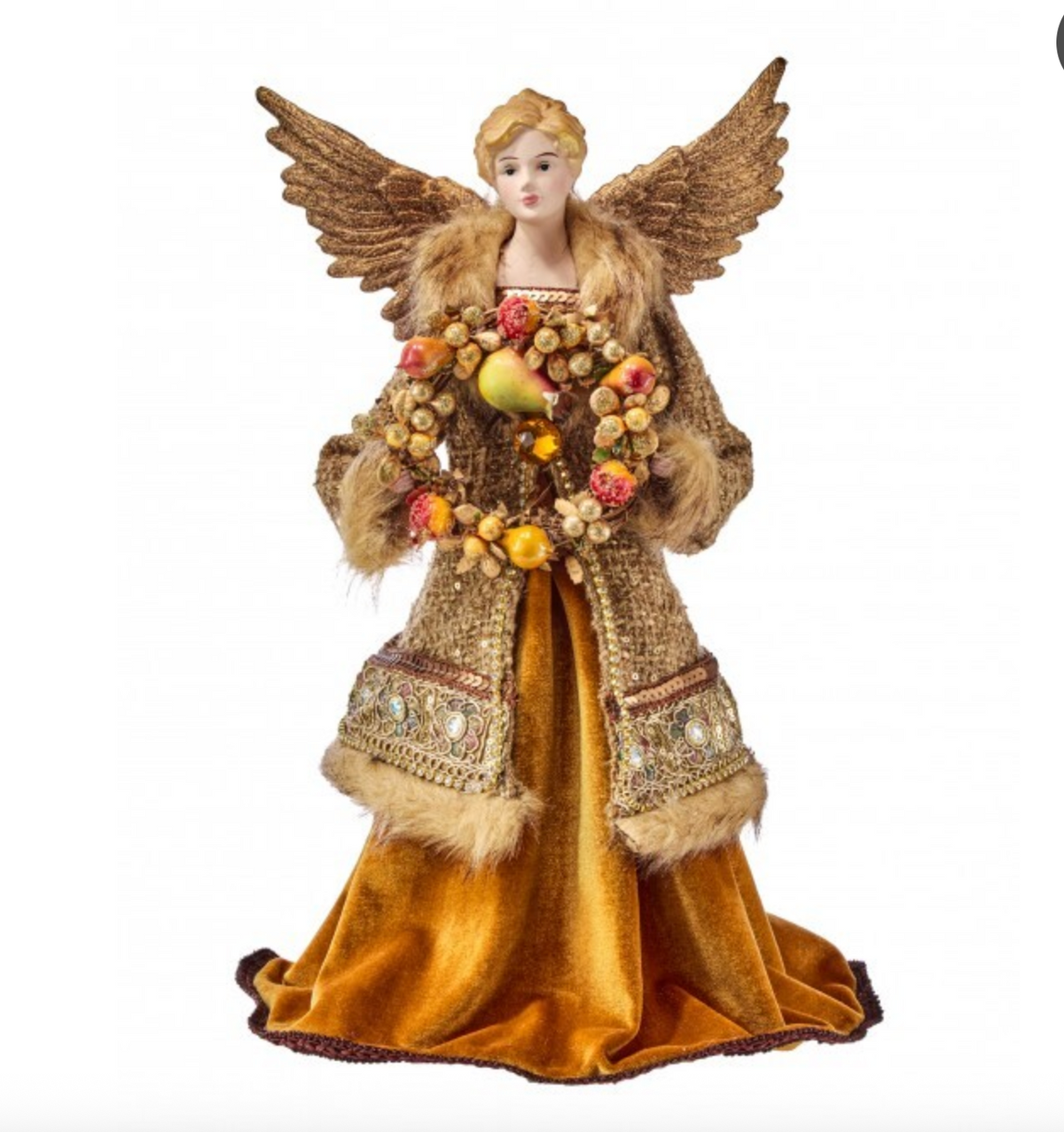 18" FABRIC CHARLESTON ANGEL TREE TOP