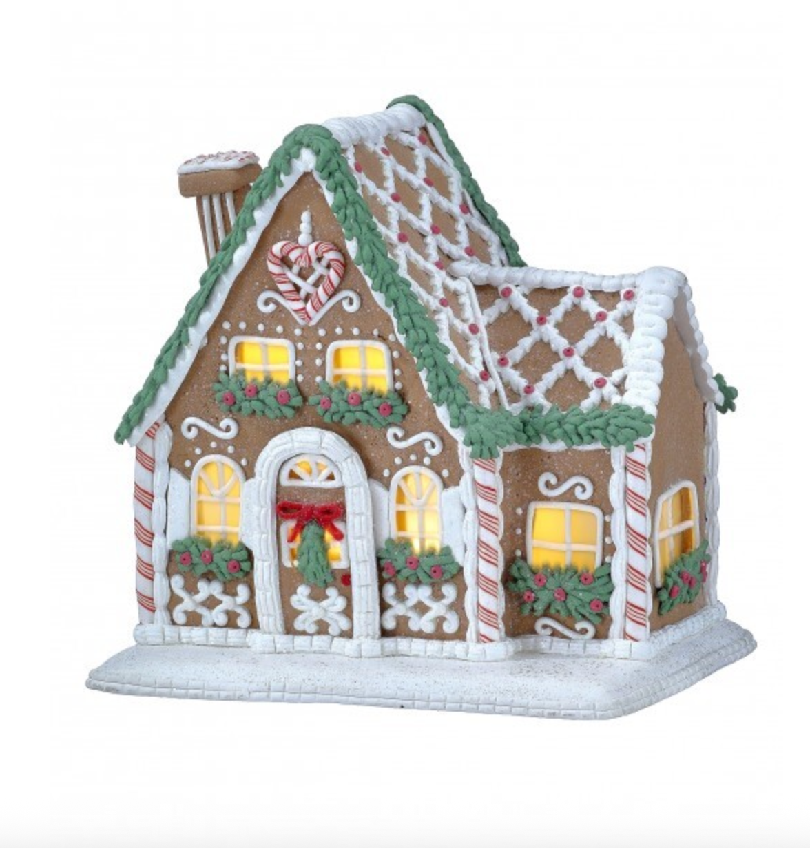 8"LED/BTY/TMR GINGERBREAD VILLAGE HOUSE
