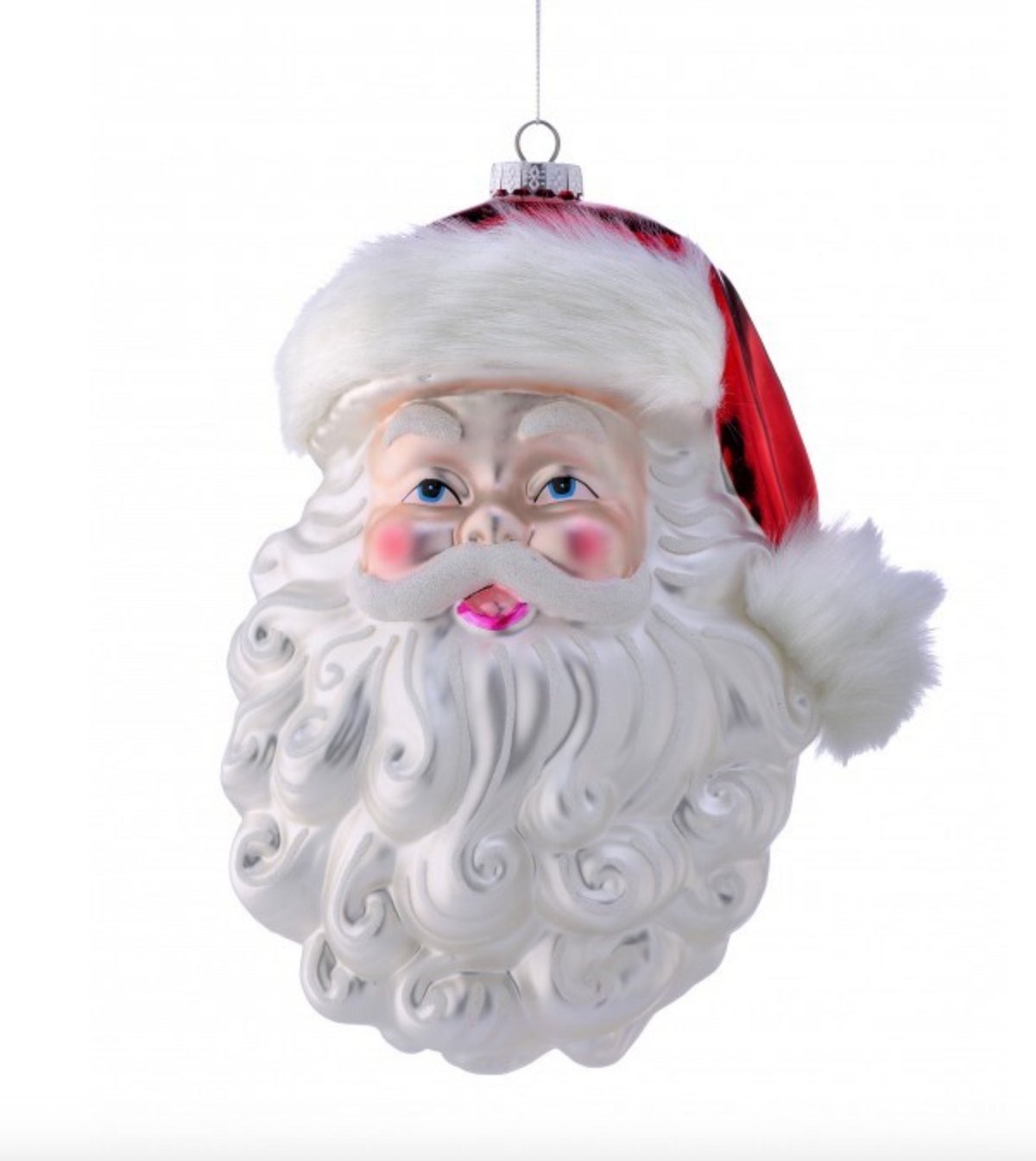 11" GLASS SANTA CLAUS ORNAMENT