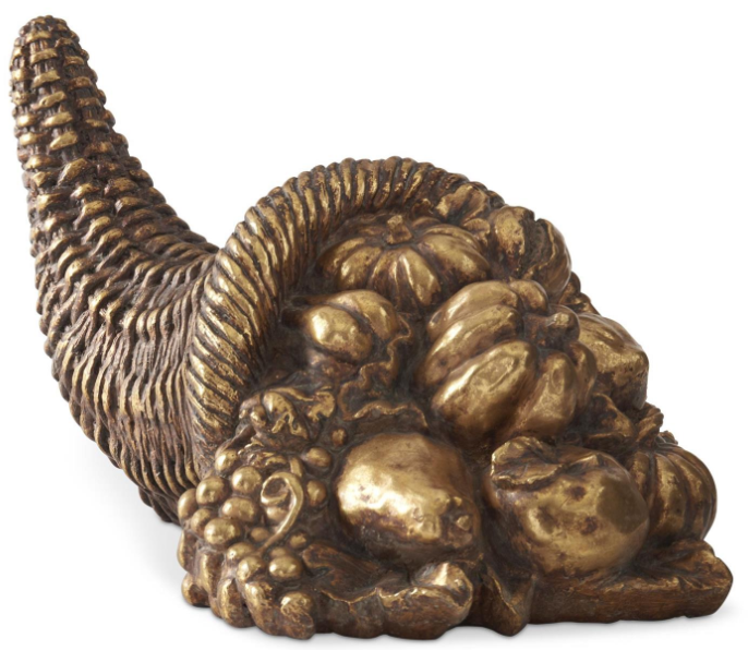 8.25 Inch Gold Resin Cornucopia