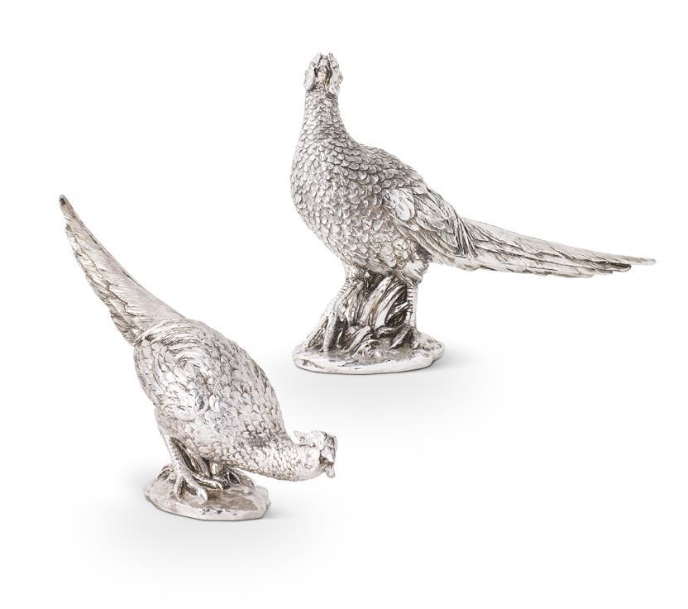 Assorted Antique Silver Resin Pheasants (MULTIPLE OPTIONS)