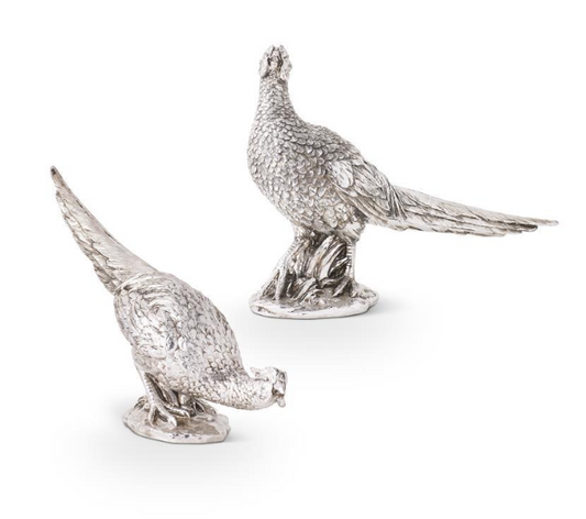 Assorted Antique Silver Resin Pheasants (MULTIPLE OPTIONS)