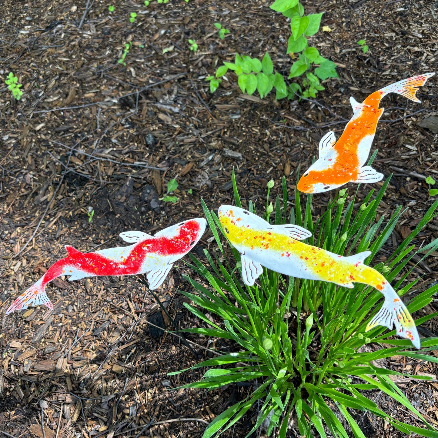 18" Colorful Koi Stake