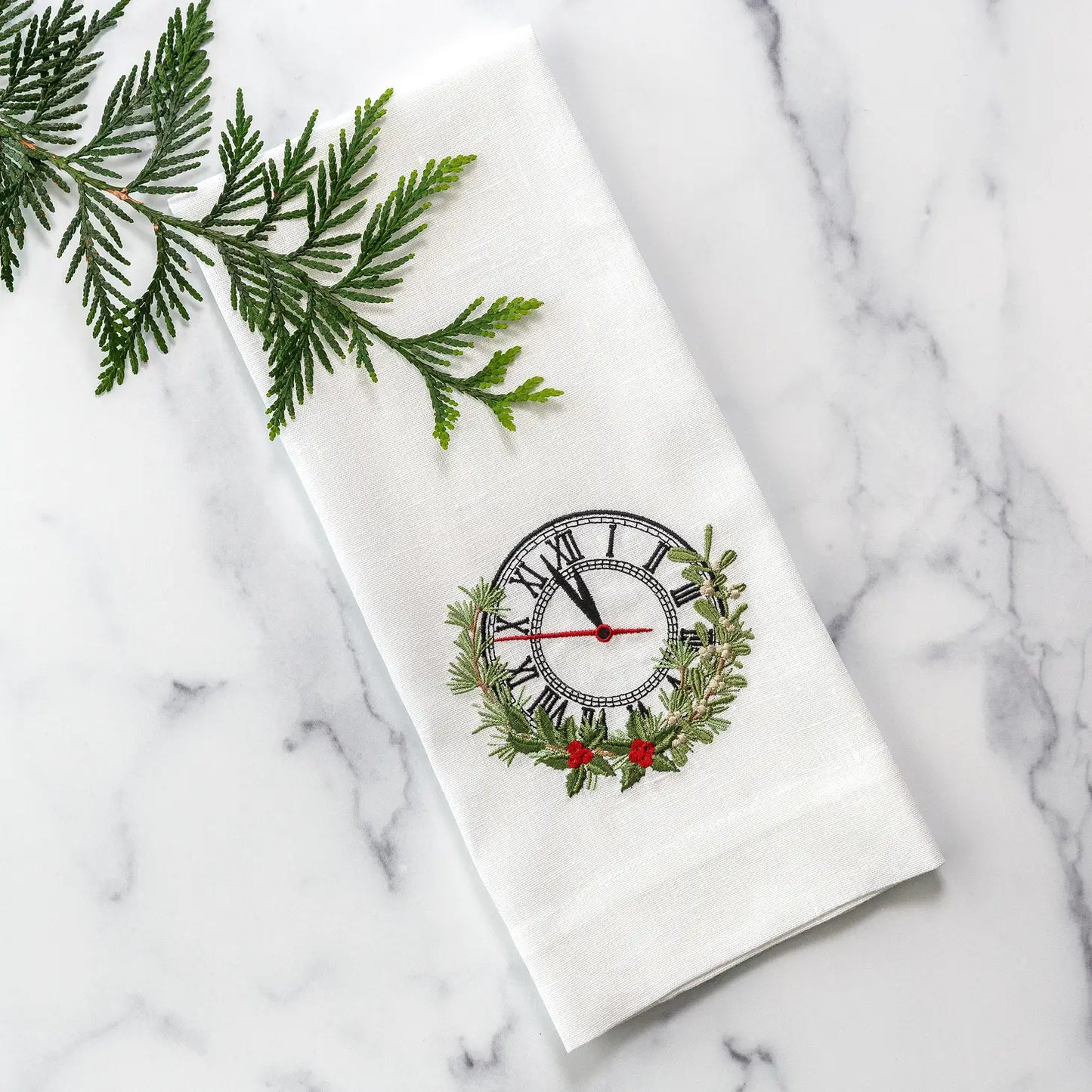 Arte Italica Christmas Eve Clock Linen Towel
