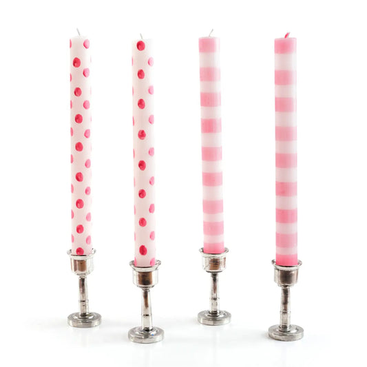 Pink Dots and Stripes Tapers- Gift Box of 4