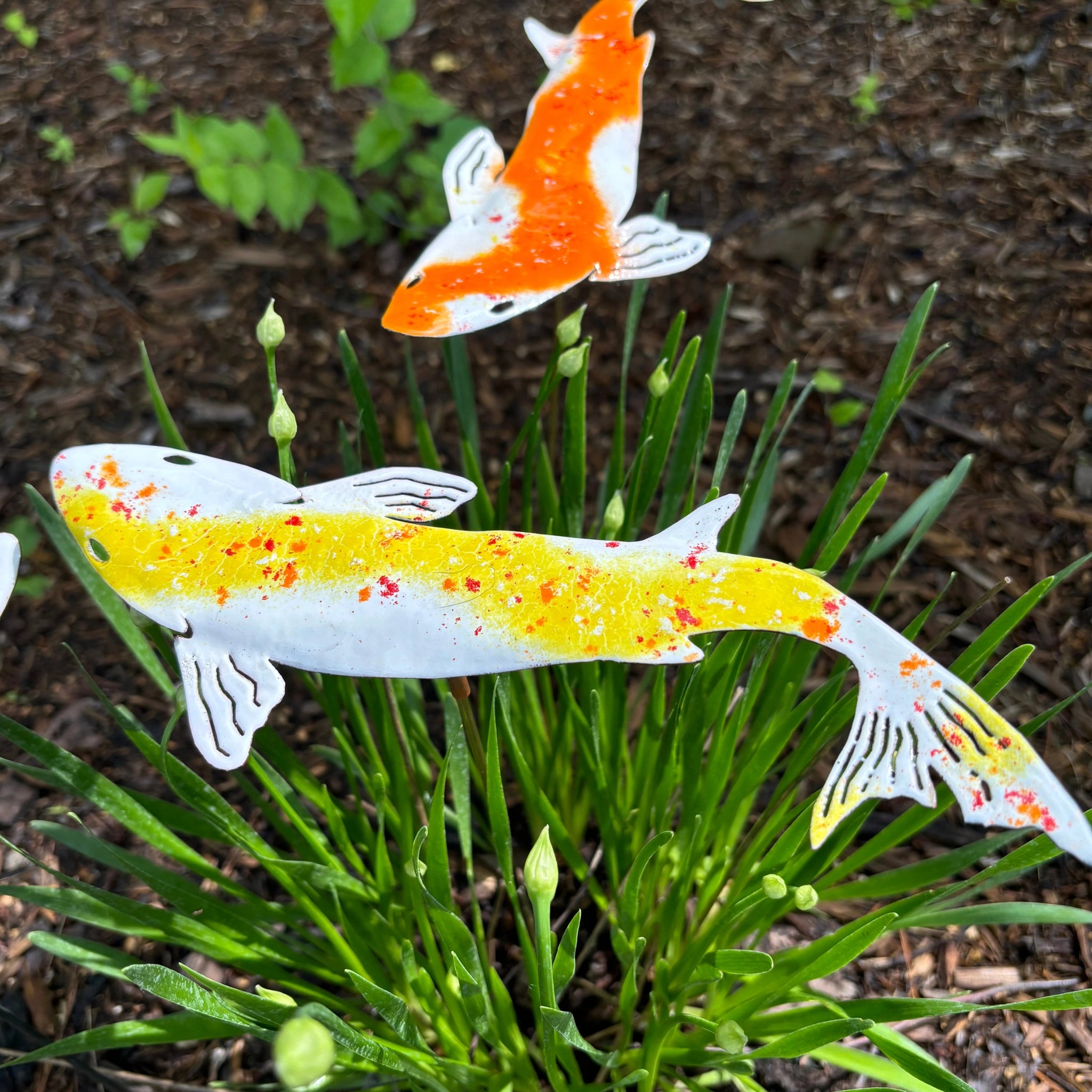 18" Colorful Koi Stake
