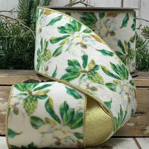 Velvet Magnolia Print, white