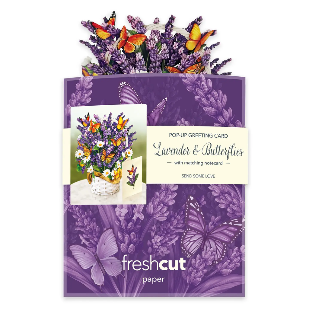 Mini Lavender & Butterflies Pop-Up Greeting Card