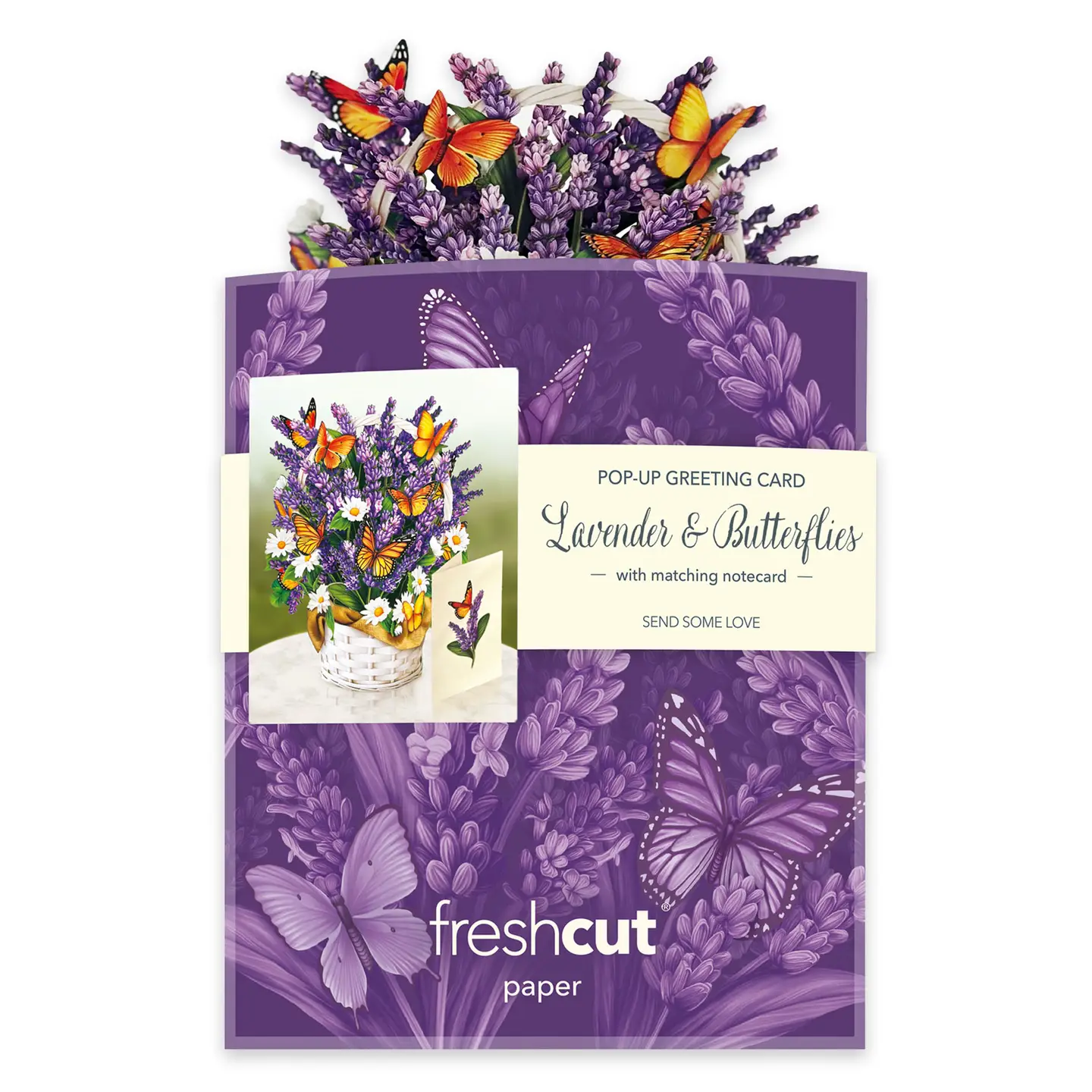 Mini Lavender & Butterflies Pop-Up Greeting Card