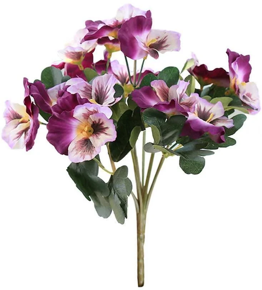 10" Magenta/White Pansy Bush
