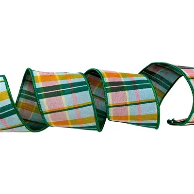 2.5" Spring Garden Plaid Ribbon