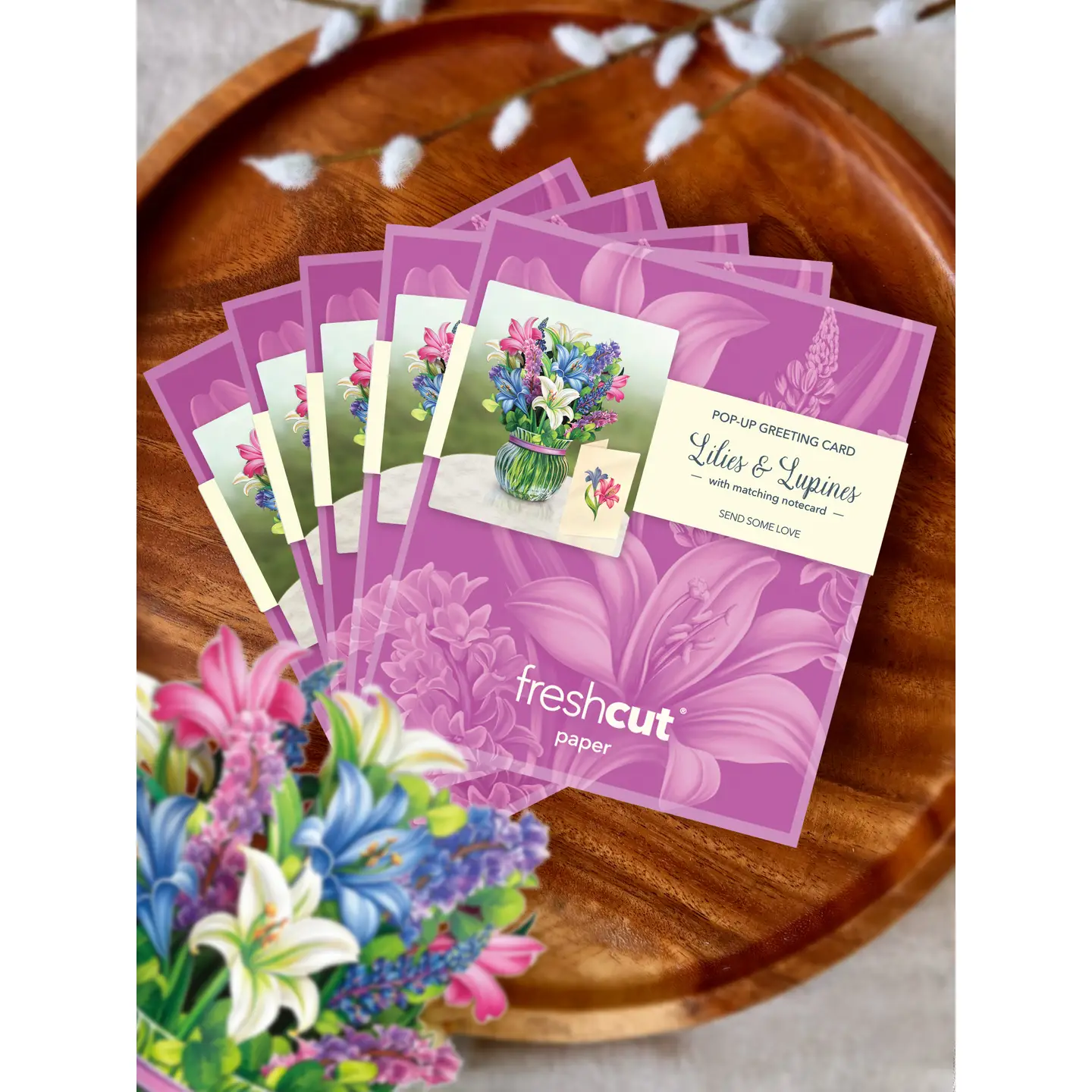 Mini Lilies & Lupines Pop-Up Greeting Card